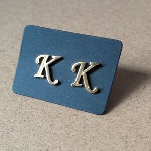 Chic Gold 'K' Initial Stainless Steel Earrings